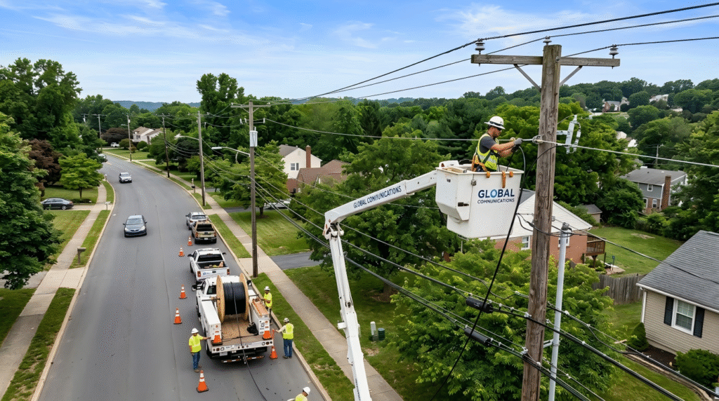 fiber optic cable aerial installation