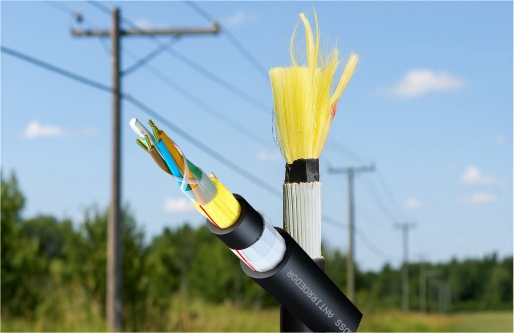 anti rodent ADSS fiber optic cable structure diagram
