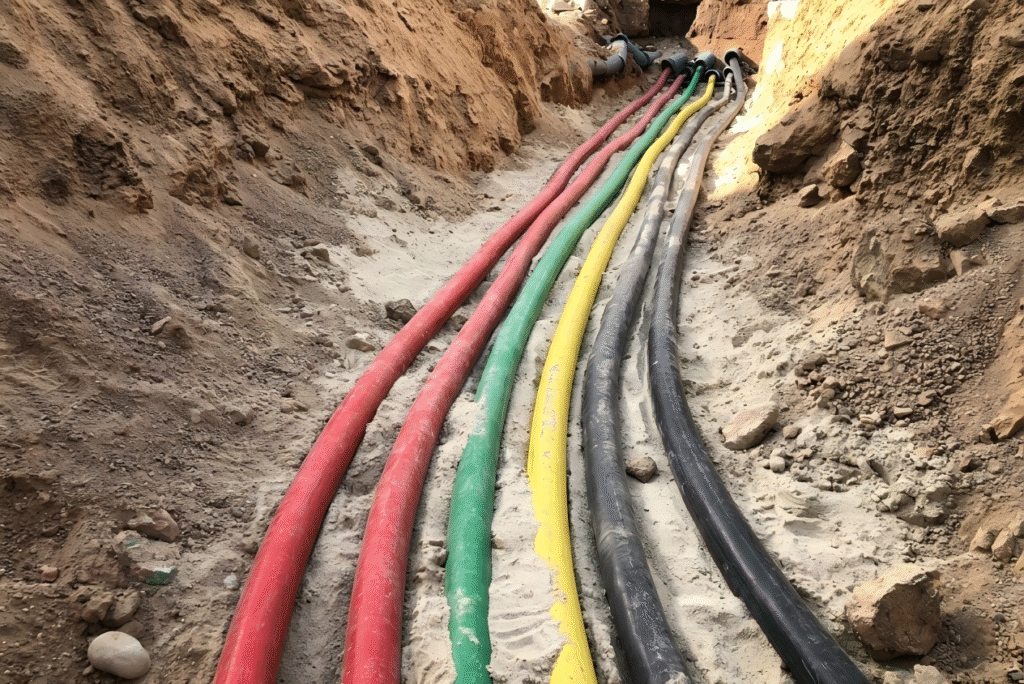 fiber optic cable duct installation underground conduit
