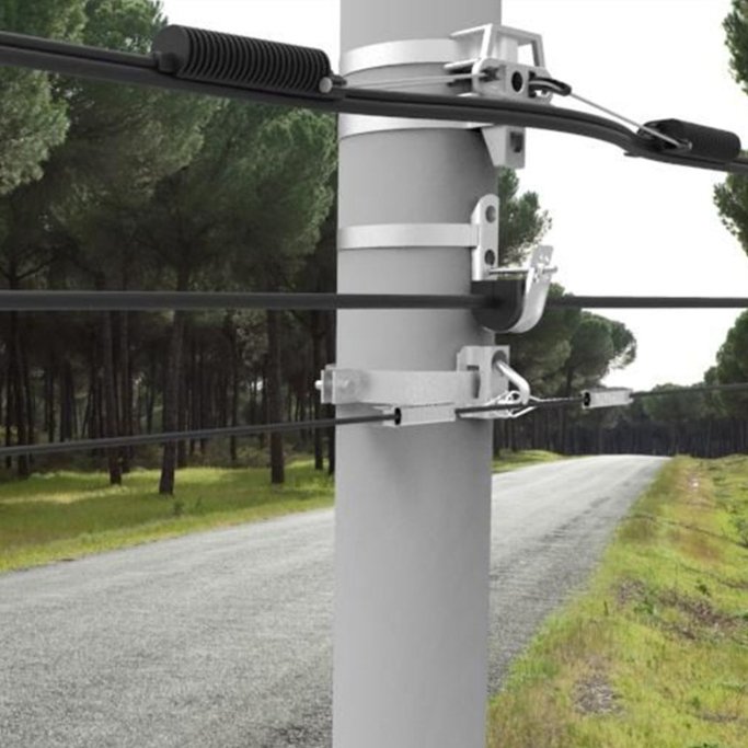 FTTH aerial drop cable installation house connection